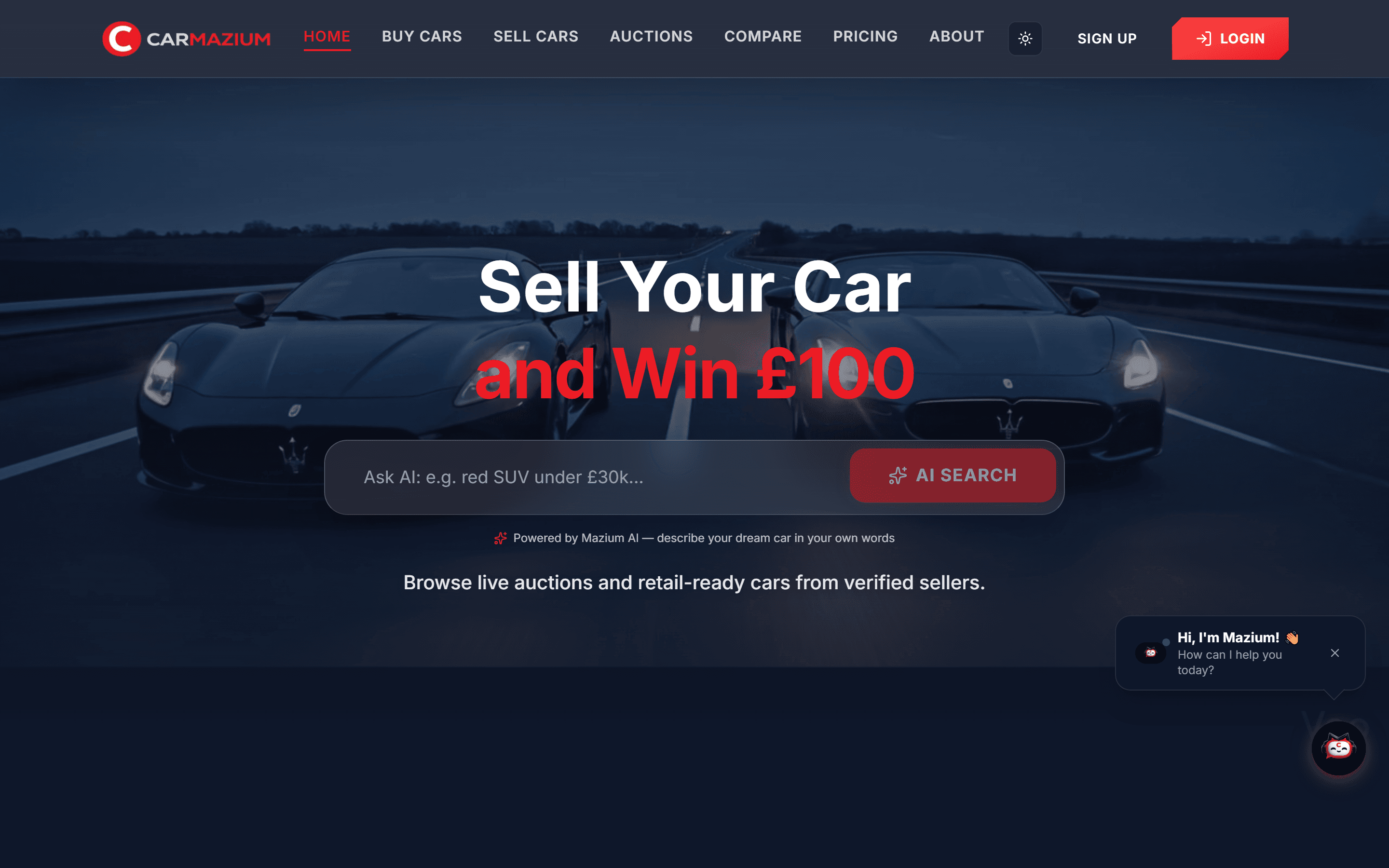 Carmazium — Cinematic-first automotive marketplace.